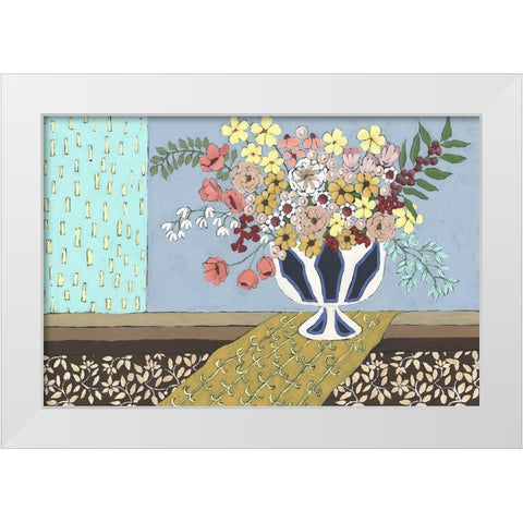 Flowers Blooming White Modern Wood Framed Art Print by Moore, Regina