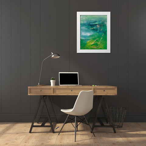 Peaceful Diptych I White Modern Wood Framed Art Print by Combs, Joyce