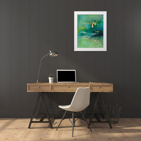Peaceful Diptych II White Modern Wood Framed Art Print by Combs, Joyce