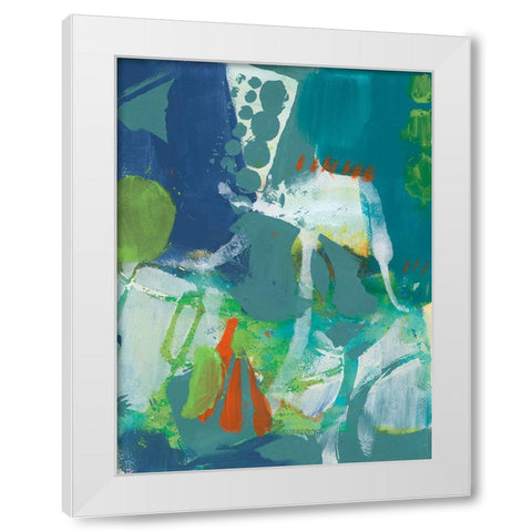 Tropical Graphics IV White Modern Wood Framed Art Print by Combs, Joyce