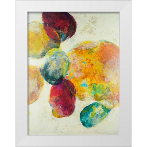 Earthy Fragments I White Modern Wood Framed Art Print by Combs, Joyce