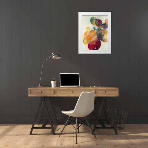 Earthy Fragments II White Modern Wood Framed Art Print by Combs, Joyce