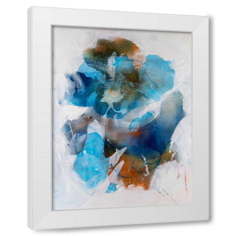 Misty Blue II White Modern Wood Framed Art Print by Combs, Joyce
