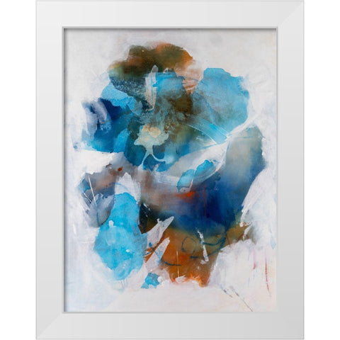 Misty Blue II White Modern Wood Framed Art Print by Combs, Joyce