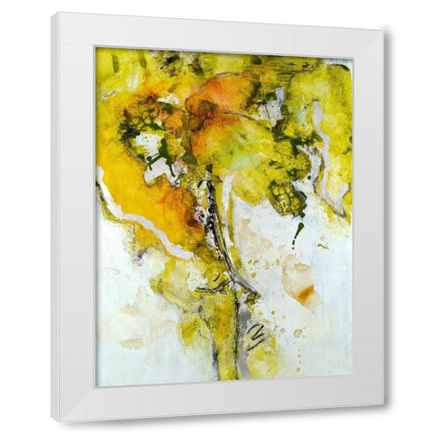Golden Foliage II White Modern Wood Framed Art Print by Combs, Joyce