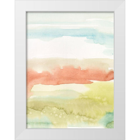 Blushing Sunrise II White Modern Wood Framed Art Print by Longley, Alicia