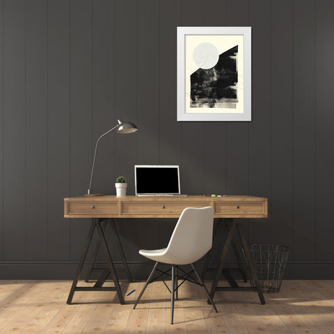Black And White Roller III White Modern Wood Framed Art Print by Green, Jacob