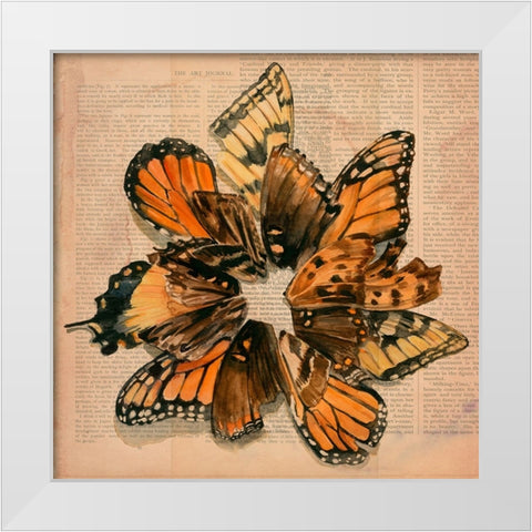Winged Wreath III White Modern Wood Framed Art Print by Parker, Jennifer Paxton