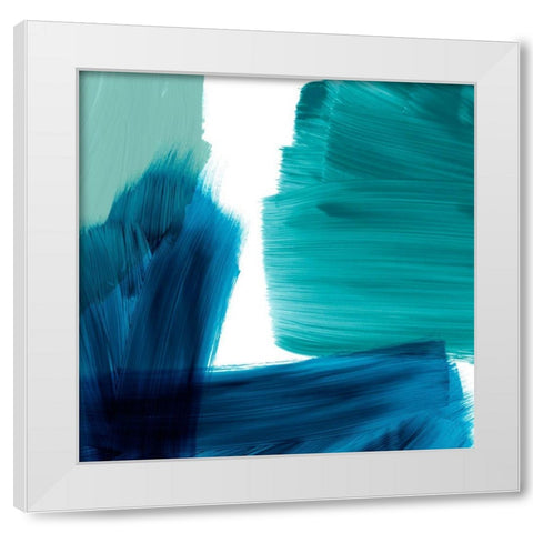 Seastrokes I White Modern Wood Framed Art Print by Borges, Victoria