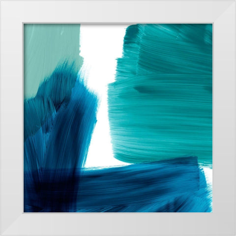 Seastrokes I White Modern Wood Framed Art Print by Borges, Victoria