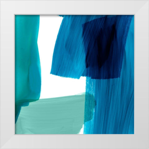 Seastrokes II White Modern Wood Framed Art Print by Borges, Victoria