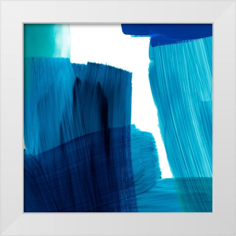 Seastrokes III White Modern Wood Framed Art Print by Borges, Victoria