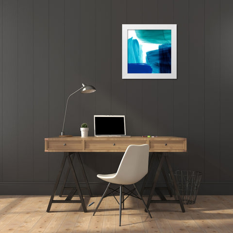 Seastrokes IV White Modern Wood Framed Art Print by Borges, Victoria