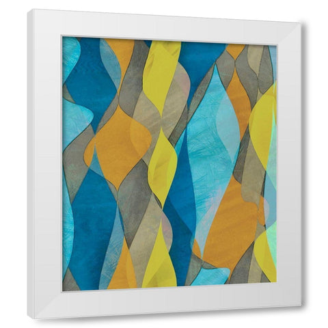 Colorful Cascade I White Modern Wood Framed Art Print by Saunders, Alonzo