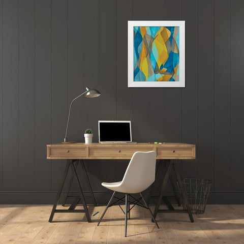 Colorful Cascade II White Modern Wood Framed Art Print by Saunders, Alonzo