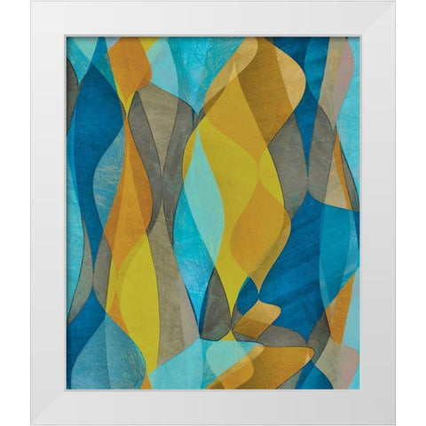 Colorful Cascade II White Modern Wood Framed Art Print by Saunders, Alonzo