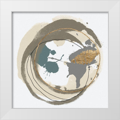 Circular Inclusion I White Modern Wood Framed Art Print by Saunders, Alonzo