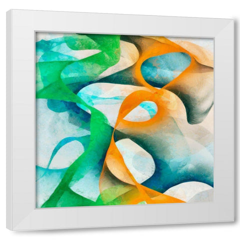 Bright Happy Thoughts I White Modern Wood Framed Art Print by Saunders, Alonzo