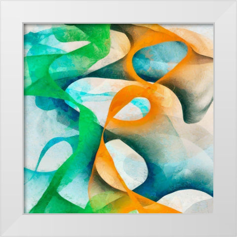 Bright Happy Thoughts I White Modern Wood Framed Art Print by Saunders, Alonzo