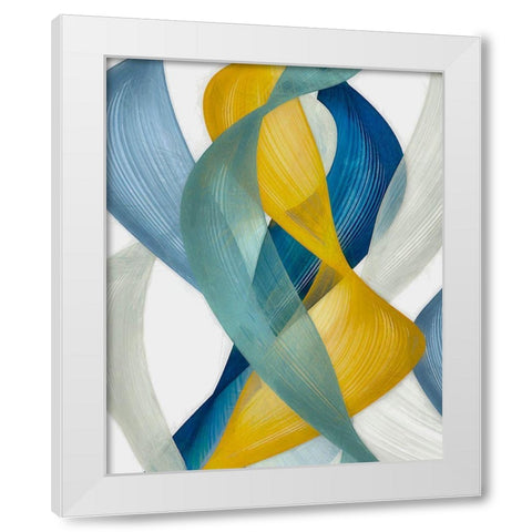 Horizontal Bands I White Modern Wood Framed Art Print by Saunders, Alonzo