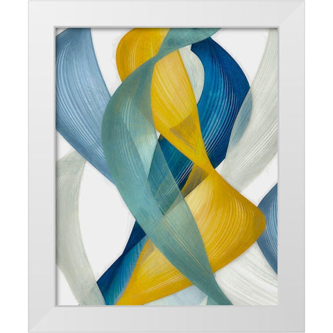 Horizontal Bands I White Modern Wood Framed Art Print by Saunders, Alonzo