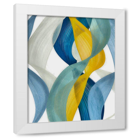 Horizontal Bands II White Modern Wood Framed Art Print by Saunders, Alonzo