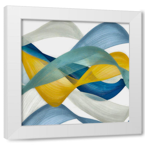 Horizontal Bands III White Modern Wood Framed Art Print by Saunders, Alonzo