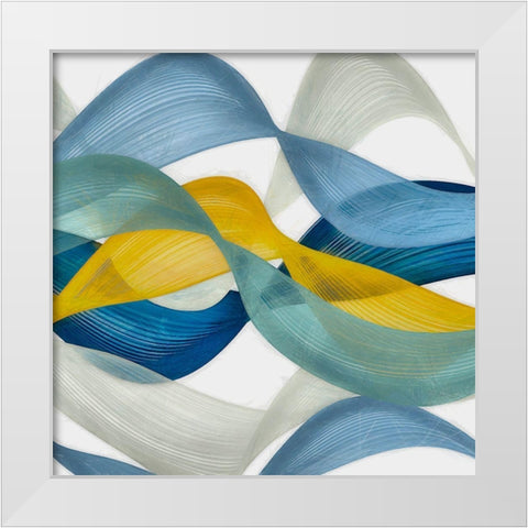 Horizontal Bands IV White Modern Wood Framed Art Print by Saunders, Alonzo
