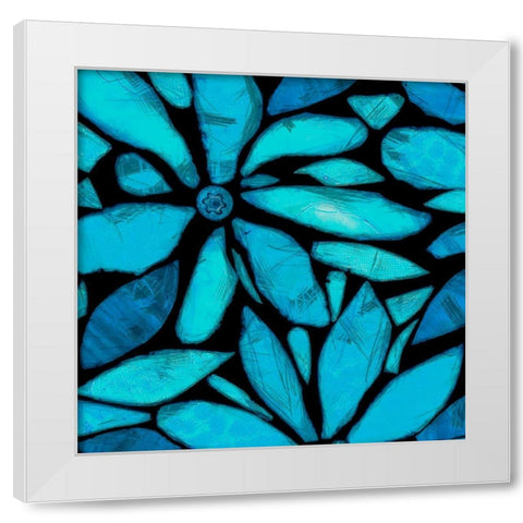 Black and Blue I White Modern Wood Framed Art Print by Saunders, Alonzo