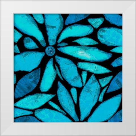 Black and Blue I White Modern Wood Framed Art Print by Saunders, Alonzo