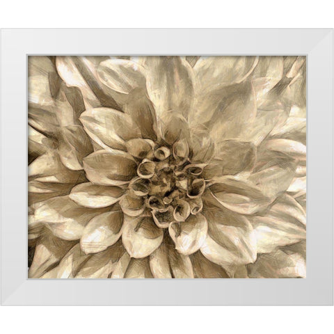 Neutral Wall Flower I White Modern Wood Framed Art Print by Saunders, Alonzo