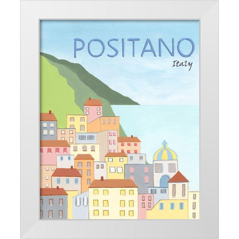 Living by the Sea I White Modern Wood Framed Art Print by Moore, Regina