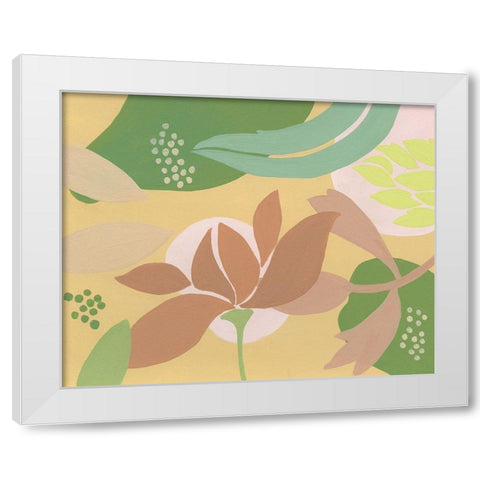 Neutral Blooms I White Modern Wood Framed Art Print by Moore, Regina