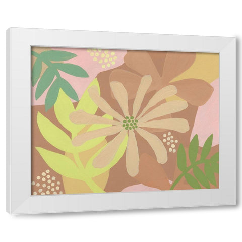 Neutral Blooms II White Modern Wood Framed Art Print by Moore, Regina