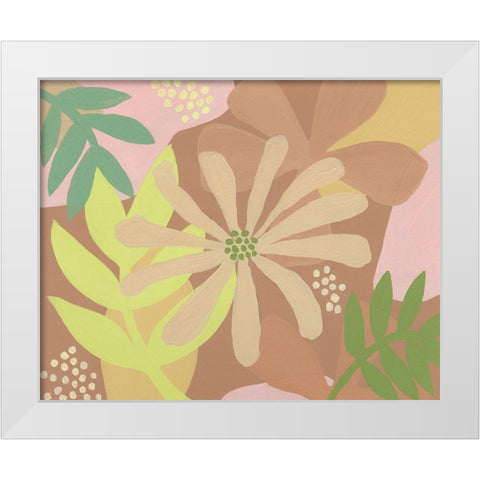 Neutral Blooms II White Modern Wood Framed Art Print by Moore, Regina