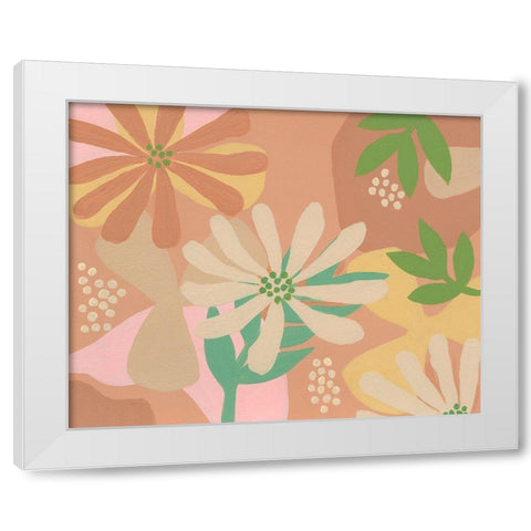 Neutral Blooms III White Modern Wood Framed Art Print by Moore, Regina