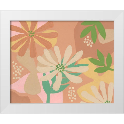 Neutral Blooms III White Modern Wood Framed Art Print by Moore, Regina