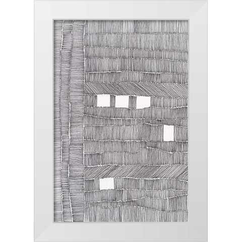 Tedious I White Modern Wood Framed Art Print by Moore, Regina