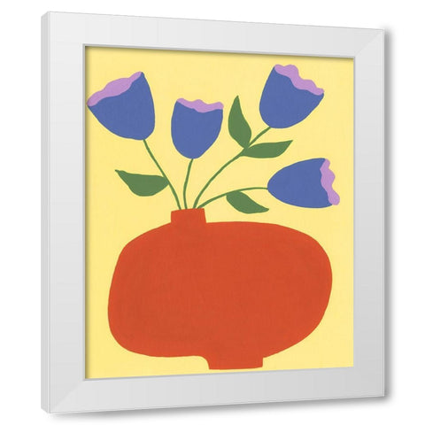 Modern Blooms III White Modern Wood Framed Art Print by Moore, Regina