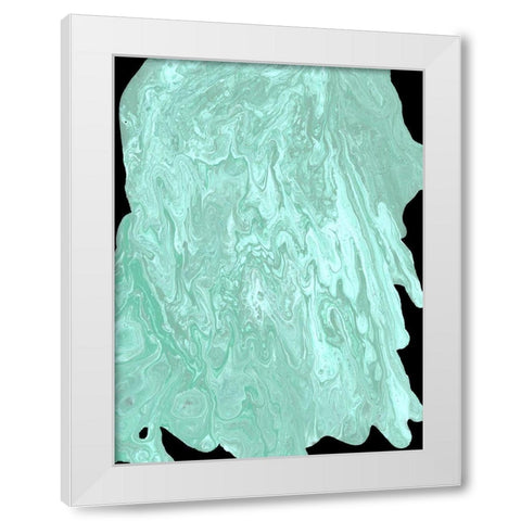 Teal Cascade II White Modern Wood Framed Art Print by Moore, Regina