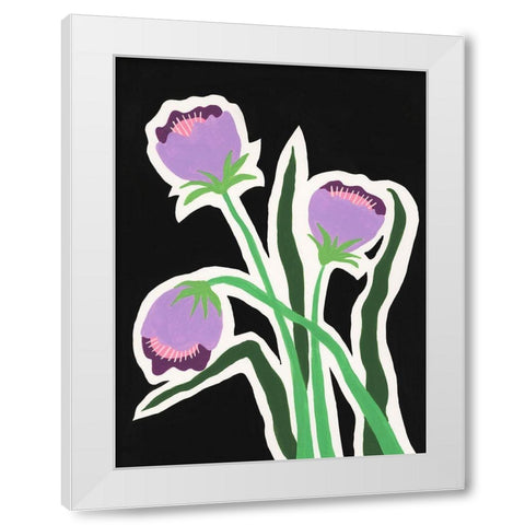 Pop Flowers II White Modern Wood Framed Art Print by Moore, Regina