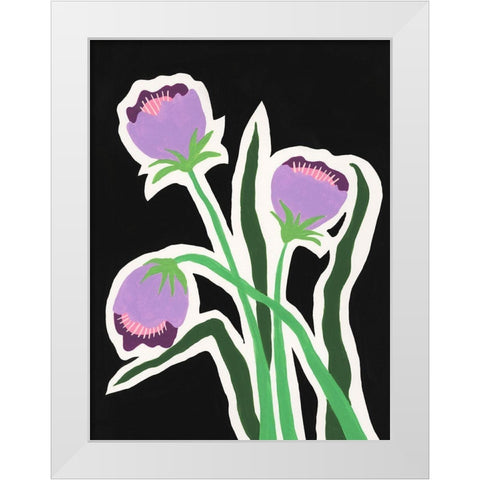 Pop Flowers II White Modern Wood Framed Art Print by Moore, Regina