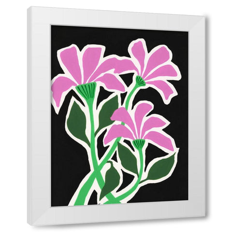 Pop Flowers V White Modern Wood Framed Art Print by Moore, Regina