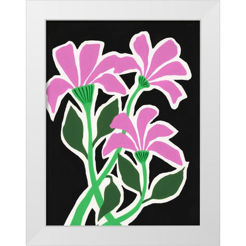 Pop Flowers V White Modern Wood Framed Art Print by Moore, Regina