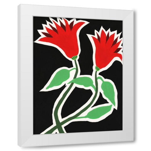 Pop Flowers VI White Modern Wood Framed Art Print by Moore, Regina