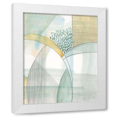 Mint Reflection I White Modern Wood Framed Art Print by Moore, Regina