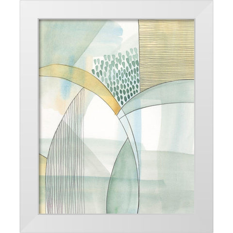Mint Reflection I White Modern Wood Framed Art Print by Moore, Regina