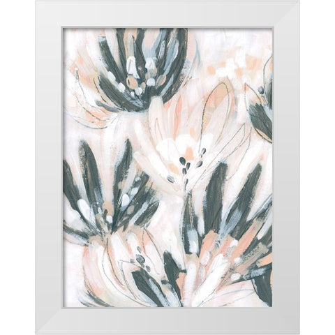 Abstract Water Lilies II White Modern Wood Framed Art Print by Vess, June Erica