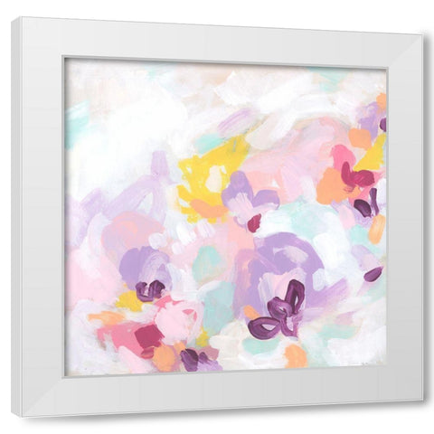 Petal Swirl I White Modern Wood Framed Art Print by Vess, June Erica