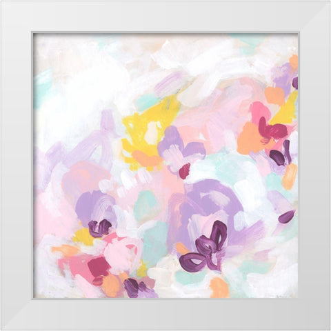 Petal Swirl I White Modern Wood Framed Art Print by Vess, June Erica